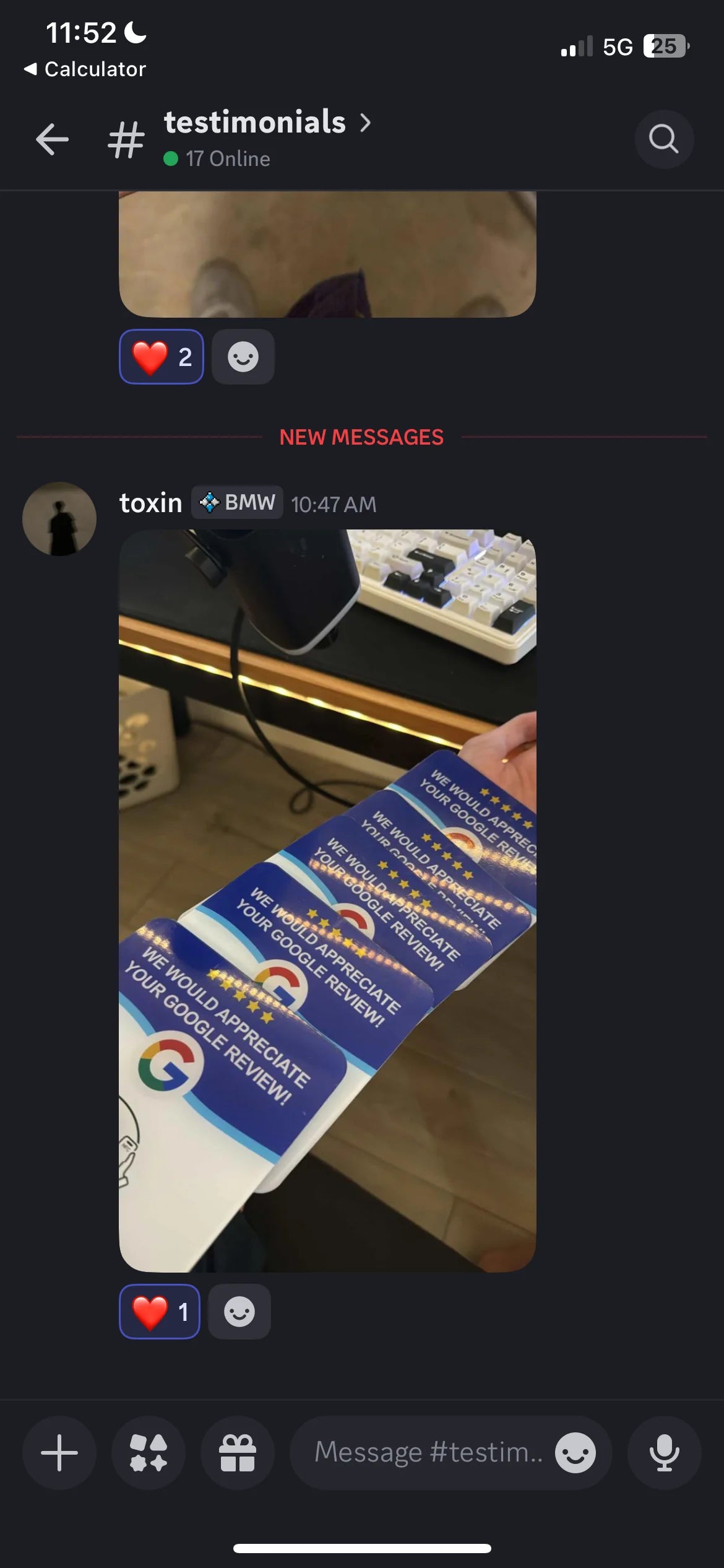 Hand holding a fan of Google review NFC cards