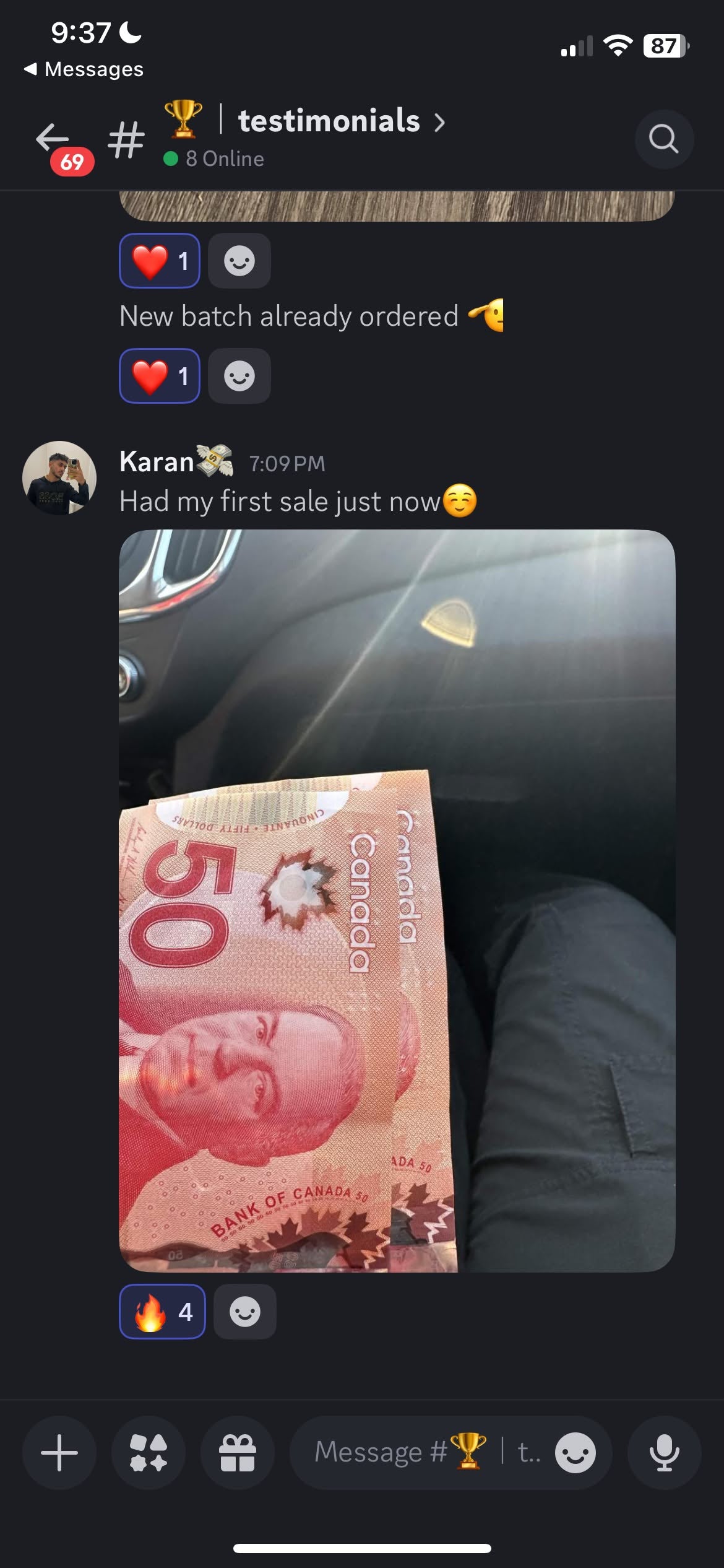 Coach Raffan student success — testimonial screenshot